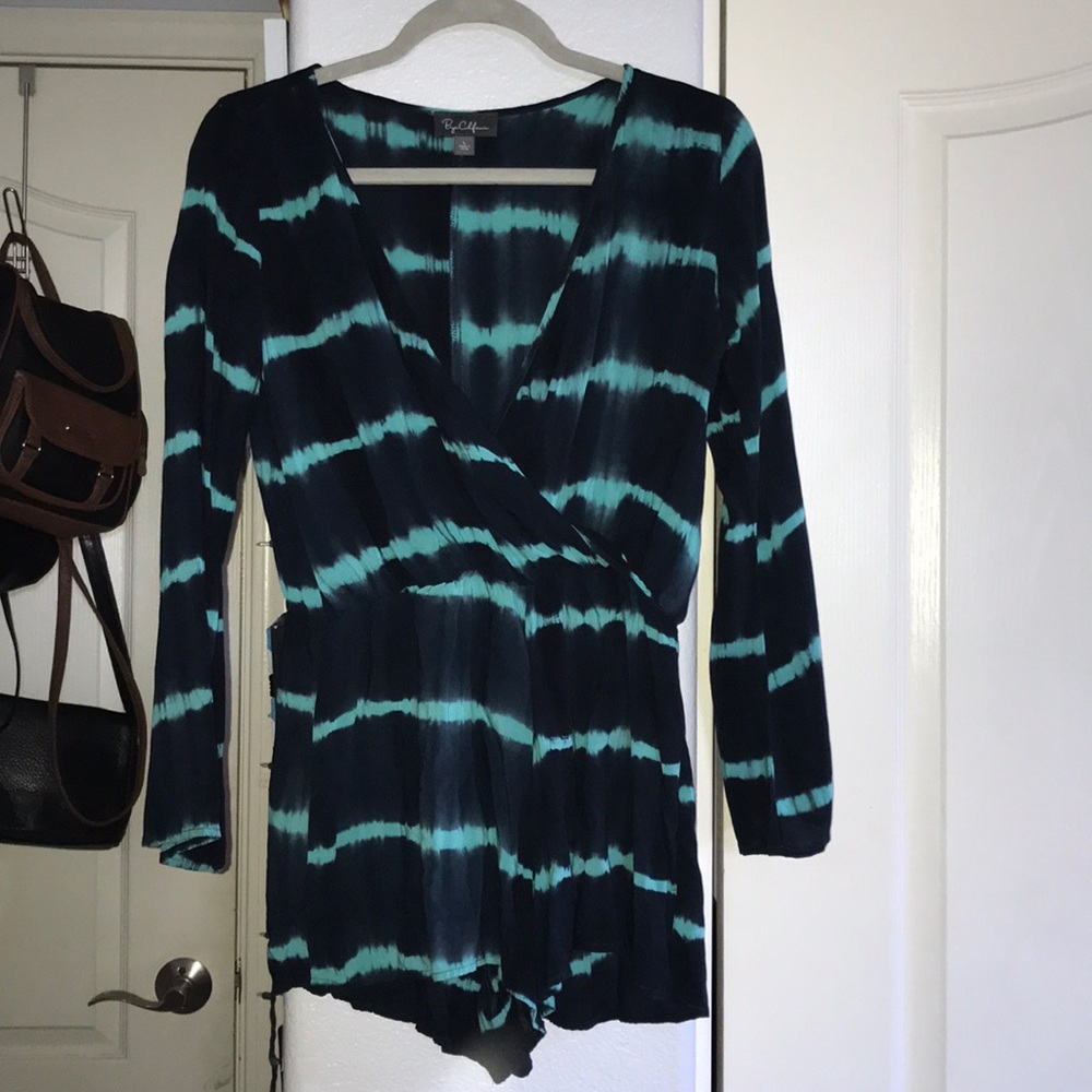 Blue tie dye romper